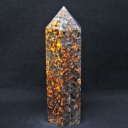 44.1Kg ブラックルチルクォーツ 丸玉 300mm 同梱不可[T718-2674]