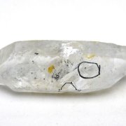 水入り スティブナイト（輝安鉱）入り | ハーキマーダイヤモンド水晶 原石[T768-2368]