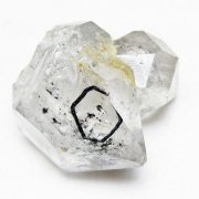 水入り スティブナイト（輝安鉱）入り | ハーキマーダイヤモンド水晶 原石[T768-2383]