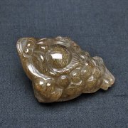 金針ルチルクォーツ 金蟾  置物[T801-484]