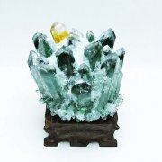 グリーン クォーツ 緑水晶 ポイント 天然石 緑水晶 グリーンクォーツ クラスター[T802-3984]