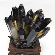 黒水晶 ブラッククォーツ クラスター [t802-6544]