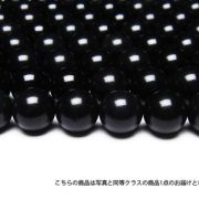 ★遠赤外線・健康★ 北海道上ノ国町産 ブラックシリカ 一連 14mm ビーズ 艶仕上げ 超遠赤外線  《rv》 [T824-14]