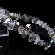 スティブナイト（輝安鉱）入り | ハーキマーダイヤモンド水晶 ブレスレット [T99-5878]