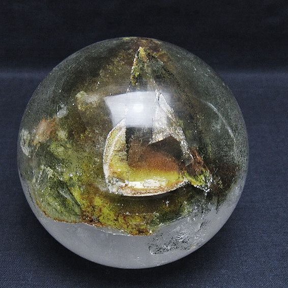 グリーンファントム水晶 丸玉 88mm [t100-4646]