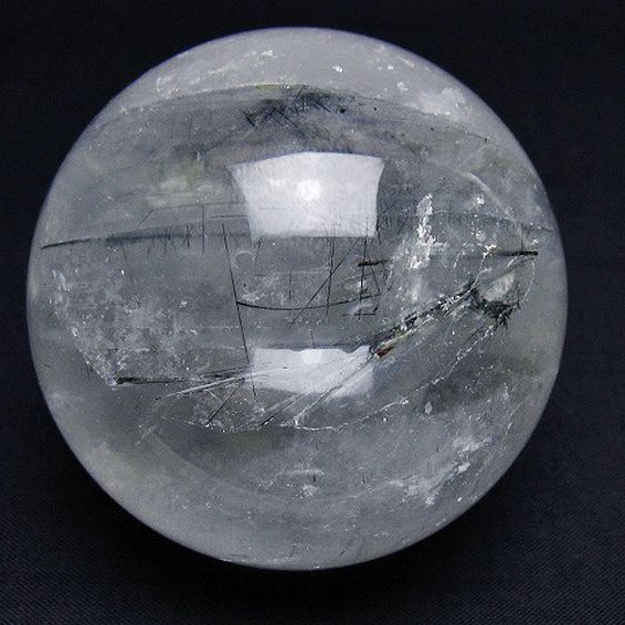 トルマリンルチルガーデン水晶 丸玉 67mm [T100-4685]