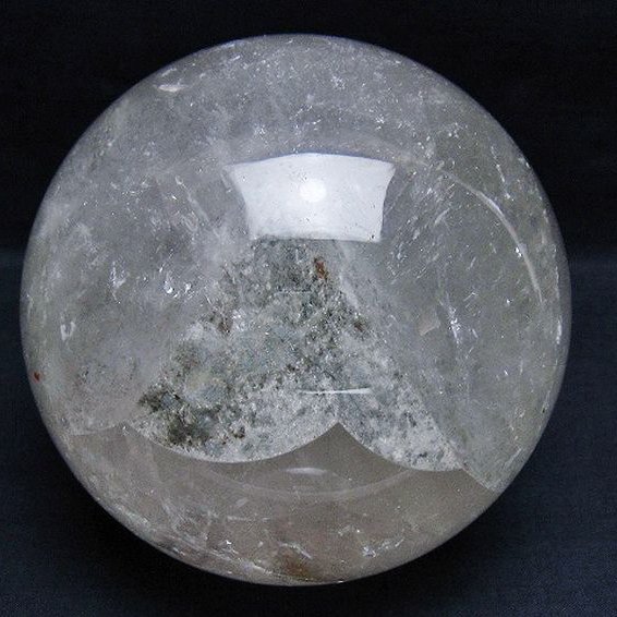 2.4Kg グリーンファントム水晶 丸玉 125mm [T100-4700]