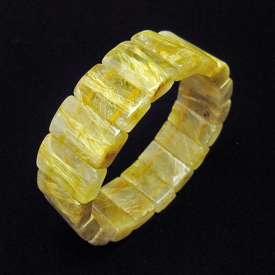 ゴールドタイチンルチル バングル [T107-3656]