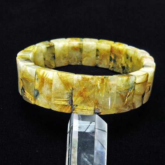 ゴールドタイチンルチル バングル [T107-3830]