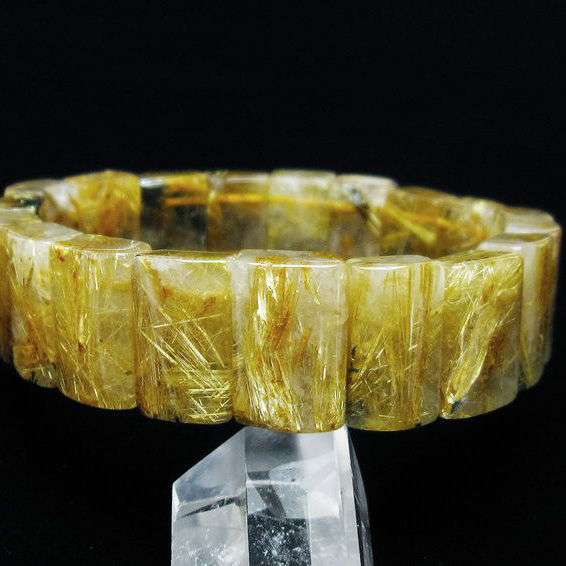 ゴールドタイチンルチル バングル [T107-4201]