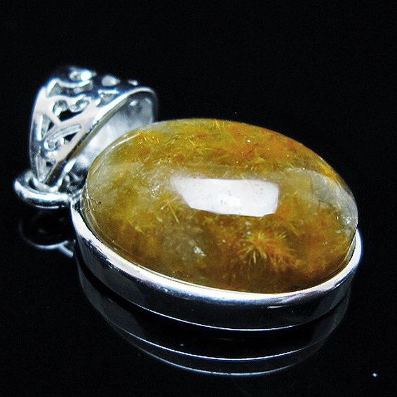 タイチンフラワー水晶 ペンダント [T111-5893]