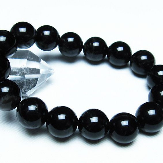 モリオン 純天然 黒水晶 ブレスレット 14mm [T112-5811]