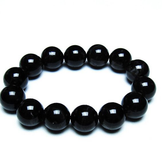 モリオン 純天然 黒水晶 ブレスレット 16mm [T112-6808]