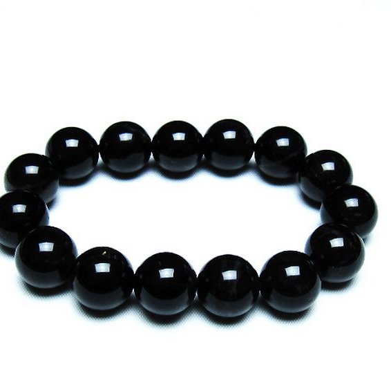 モリオン 純天然 黒水晶 ブレスレット 14mm [T112-6864]