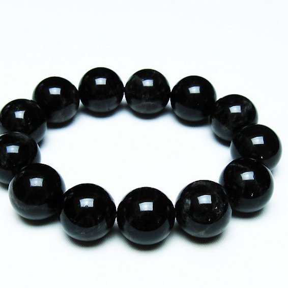 モリオン 純天然 黒水晶 ブレスレット 18mm [T112-7027]