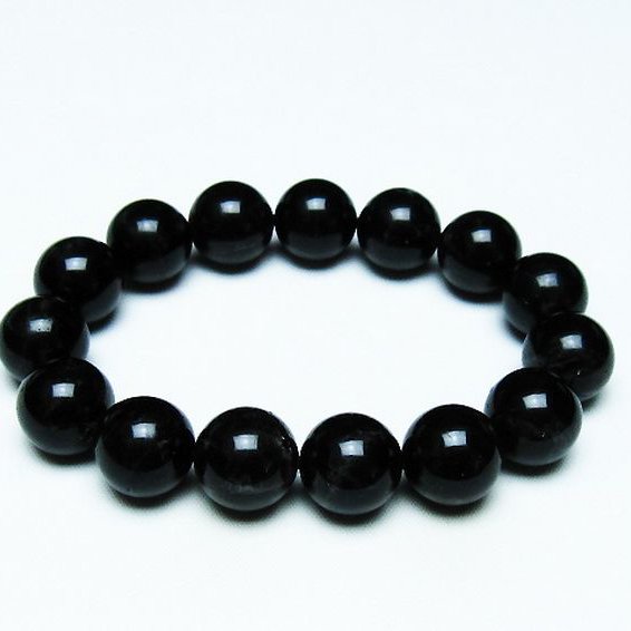 モリオン 純天然 黒水晶 ブレスレット 14mm [T112-7078]