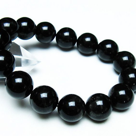 モリオン 純天然 黒水晶 ブレスレット 14mm [T112-7081]