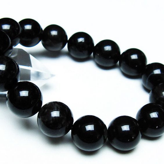 モリオン 純天然 黒水晶 ブレスレット 14mm [T112-7086]