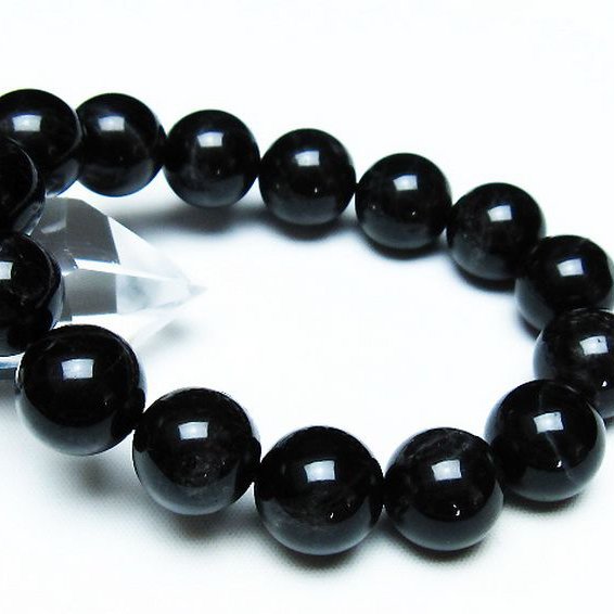 モリオン 純天然 黒水晶 ブレスレット 14mm [T112-7090]