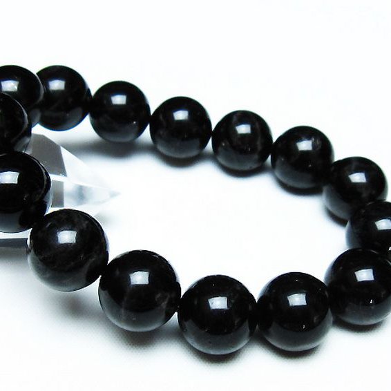 モリオン 純天然 黒水晶 ブレスレット 14mm [T112-7092]