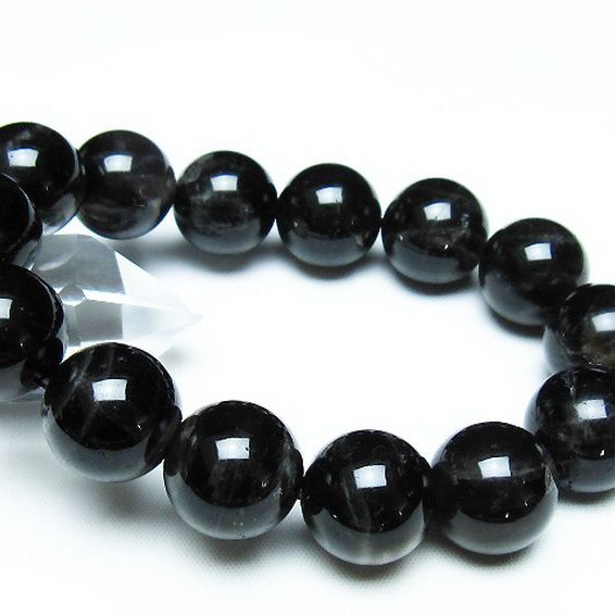 モリオン 純天然 黒水晶 ブレスレット 16mm [T112-7259]