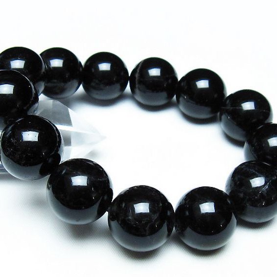 モリオン 純天然 黒水晶 ブレスレット 18mm [T112-7260]