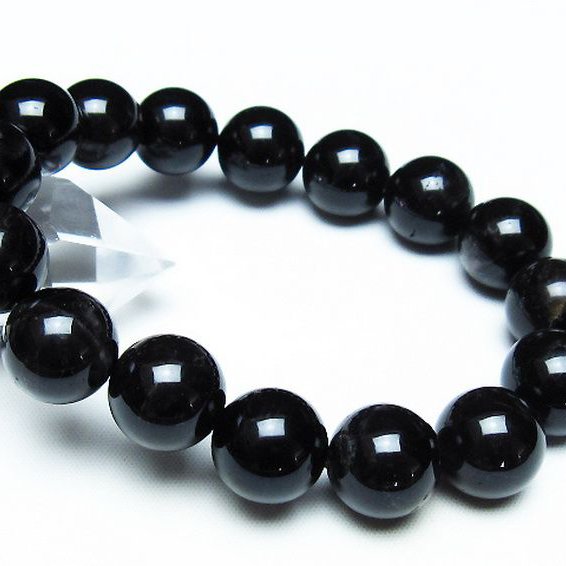 モリオン 純天然 黒水晶 ブレスレット 14mm [T112-7269]