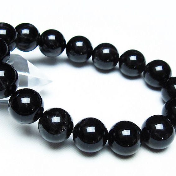 モリオン 純天然 黒水晶 ブレスレット 14mm [t112-7270]