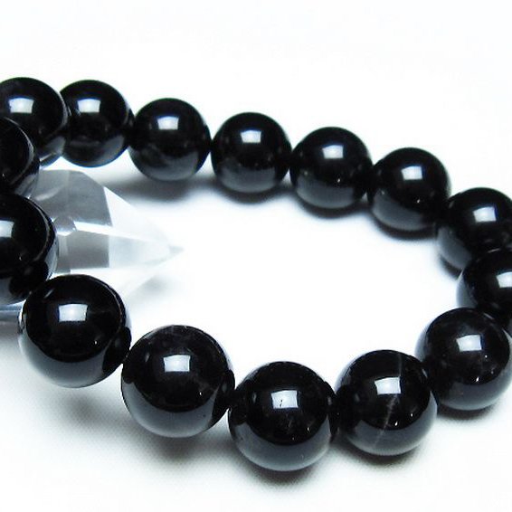 モリオン 純天然 黒水晶 ブレスレット 14mm [T112-7272]