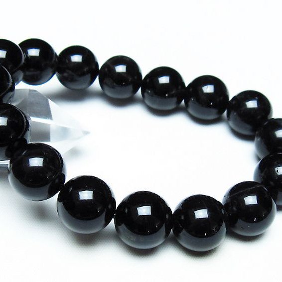 モリオン 純天然 黒水晶 ブレスレット 14mm [T112-7275]
