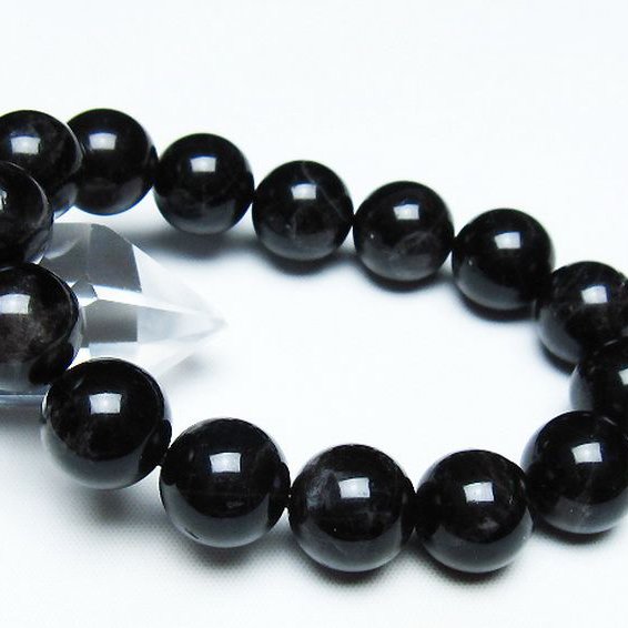 モリオン 純天然 黒水晶 ブレスレット 14mm [T112-7423]