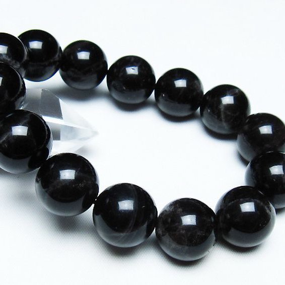 モリオン 純天然 黒水晶 ブレスレット 16mm [T112-7441]