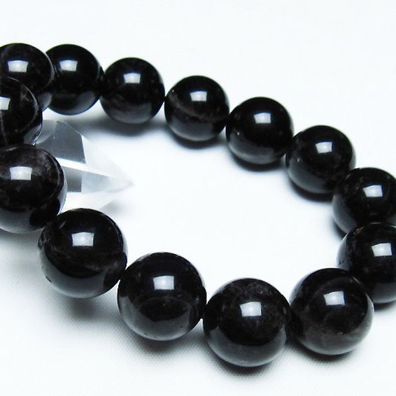 モリオン 純天然 黒水晶 ブレスレット 16mm [T112-7445]