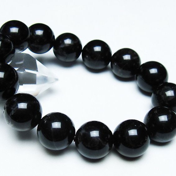 モリオン 純天然 黒水晶 ブレスレット 16mm [T112-7446]