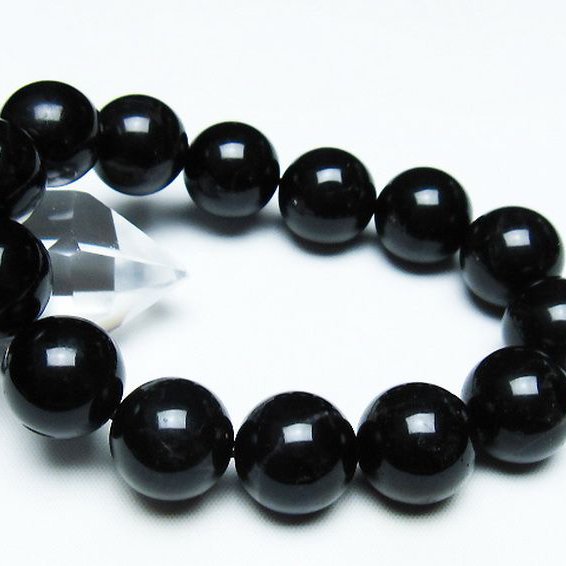 モリオン 純天然 黒水晶 ブレスレット 16mm [T112-7468]