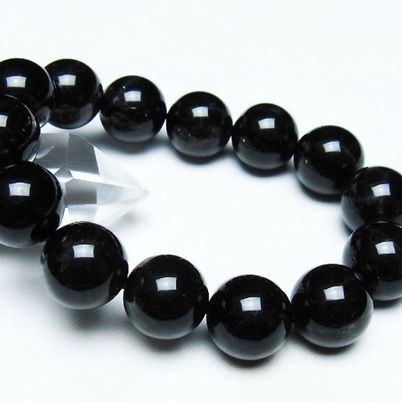 モリオン 純天然 黒水晶 ブレスレット 16mm [T112-7470]