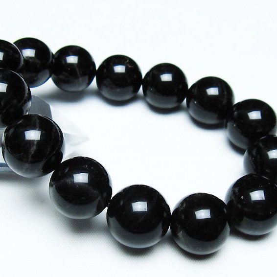 モリオン 純天然 黒水晶 ブレスレット 16mm [t112-7472]