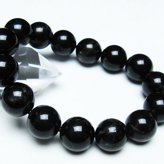 モリオン 純天然 黒水晶 ブレスレット 14mm [T112-7493]