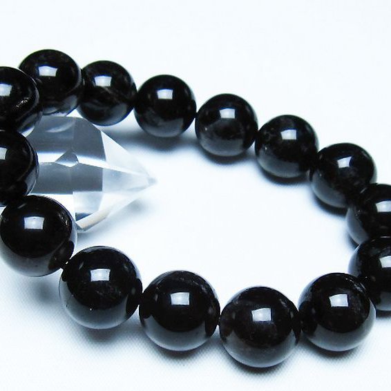 モリオン 純天然 黒水晶 ブレスレット 14mm [T112-7667]