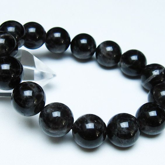 モリオン 純天然 黒水晶 ブレスレット 14mm [t112-7746]