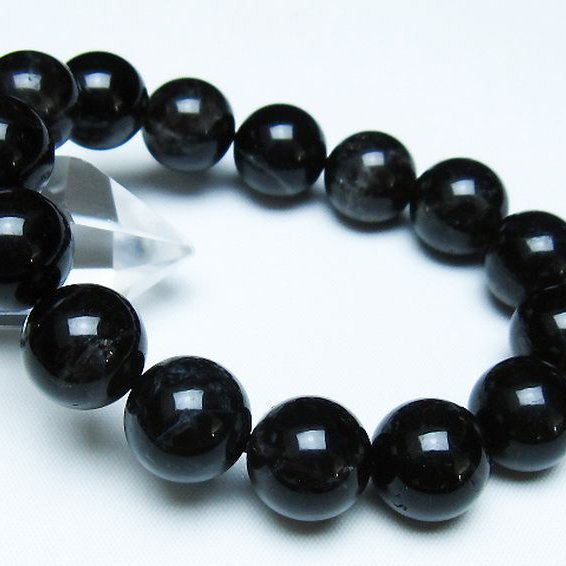 モリオン 純天然 黒水晶 ブレスレット 14mm [t112-7898]
