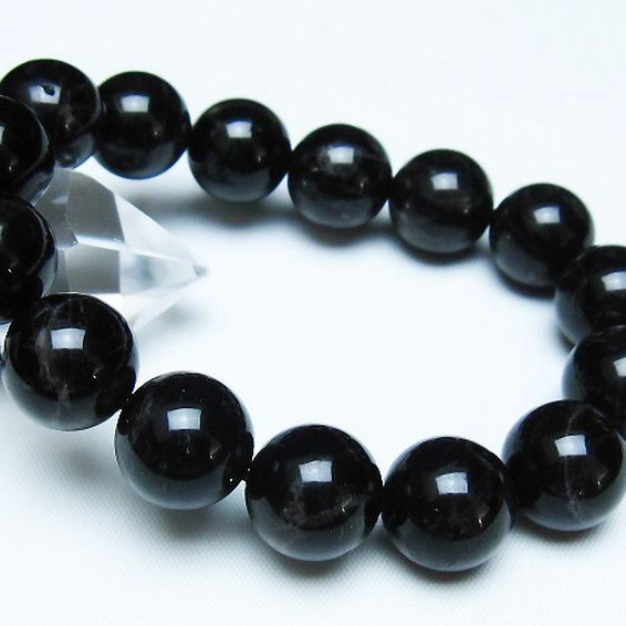 モリオン 純天然 黒水晶 ブレスレット 14mm [t112-7901]