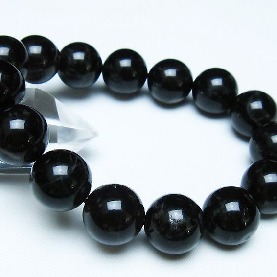 モリオン 純天然 黒水晶 ブレスレット 14mm [t112-7906]