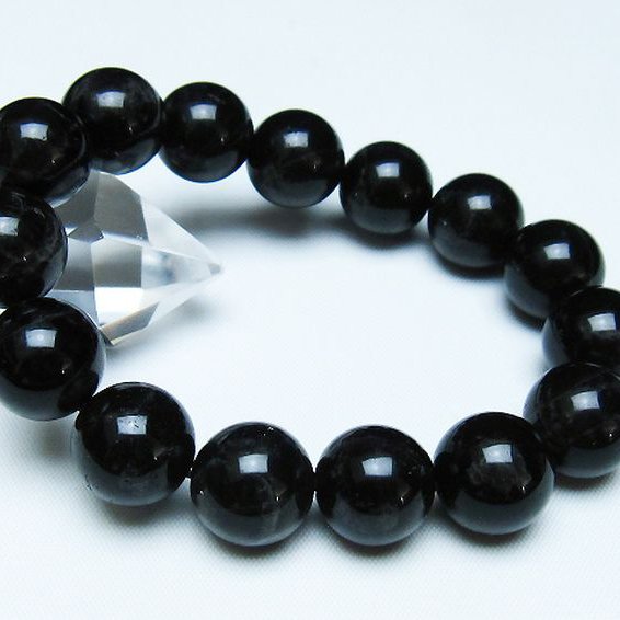 モリオン 純天然 黒水晶 ブレスレット 14mm [t112-7909]