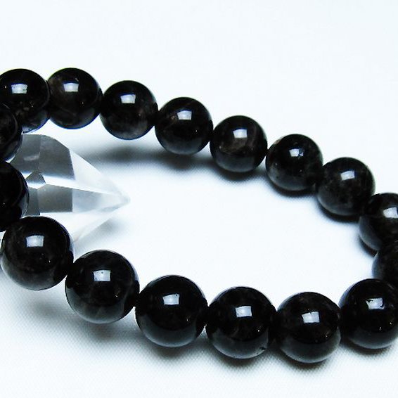 モリオン 純天然 黒水晶 ブレスレット 12mm [t112-8001]