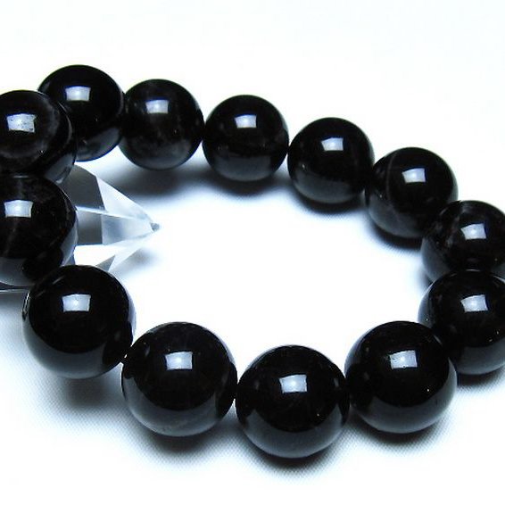 モリオン 純天然 黒水晶 ブレスレット 18mm [t112-8223]