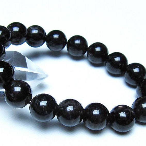 モリオン 純天然 黒水晶 ブレスレット 12mm [t112-8426]