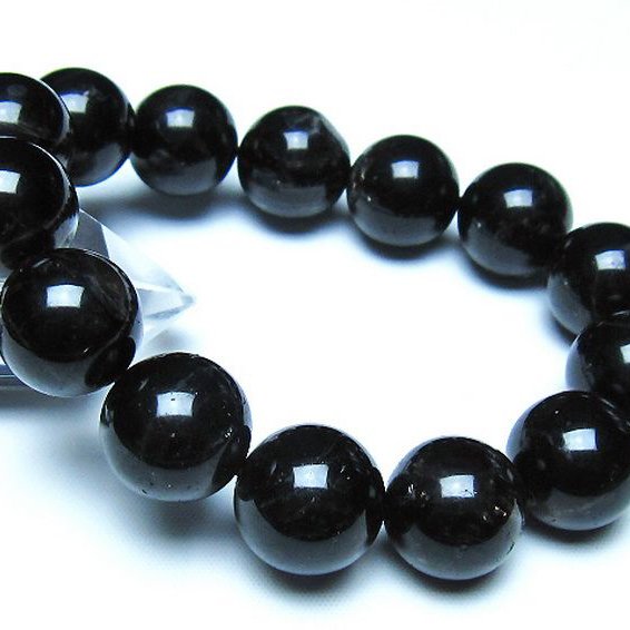 モリオン 純天然 黒水晶 ブレスレット 16mm [t112-8469]