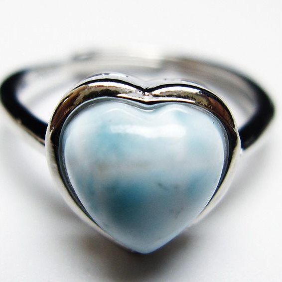 ラリマーハート 指輪 (11号)[T113-12888]