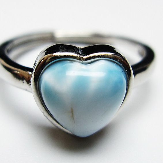 ラリマーハート 指輪 (13号)[T113-12893]